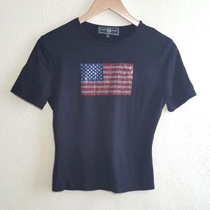St John Sport by Marie Gray American Flag T-shirt